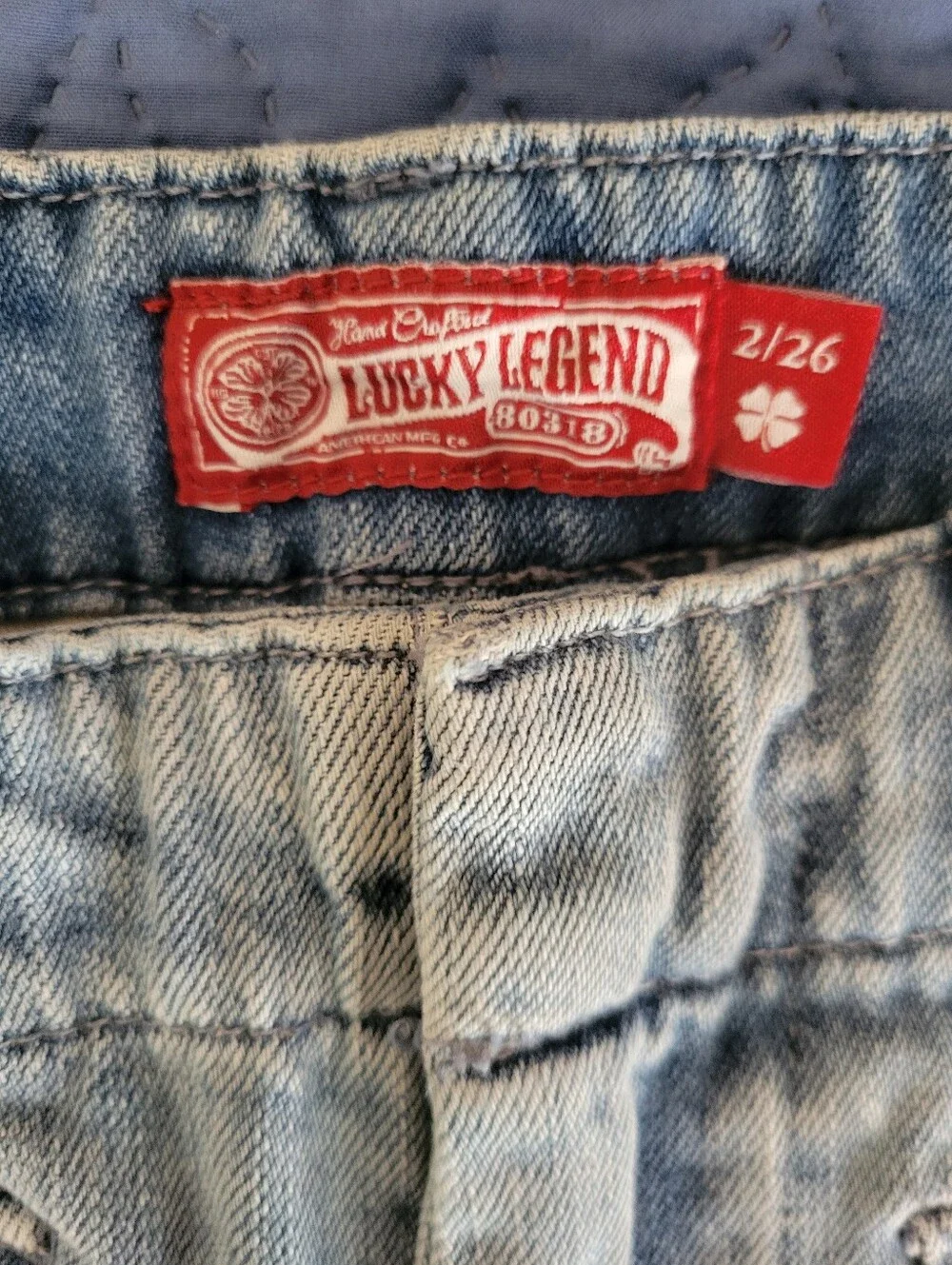 Lucky Brand Washed Light Blue Denim Cargo Shorts